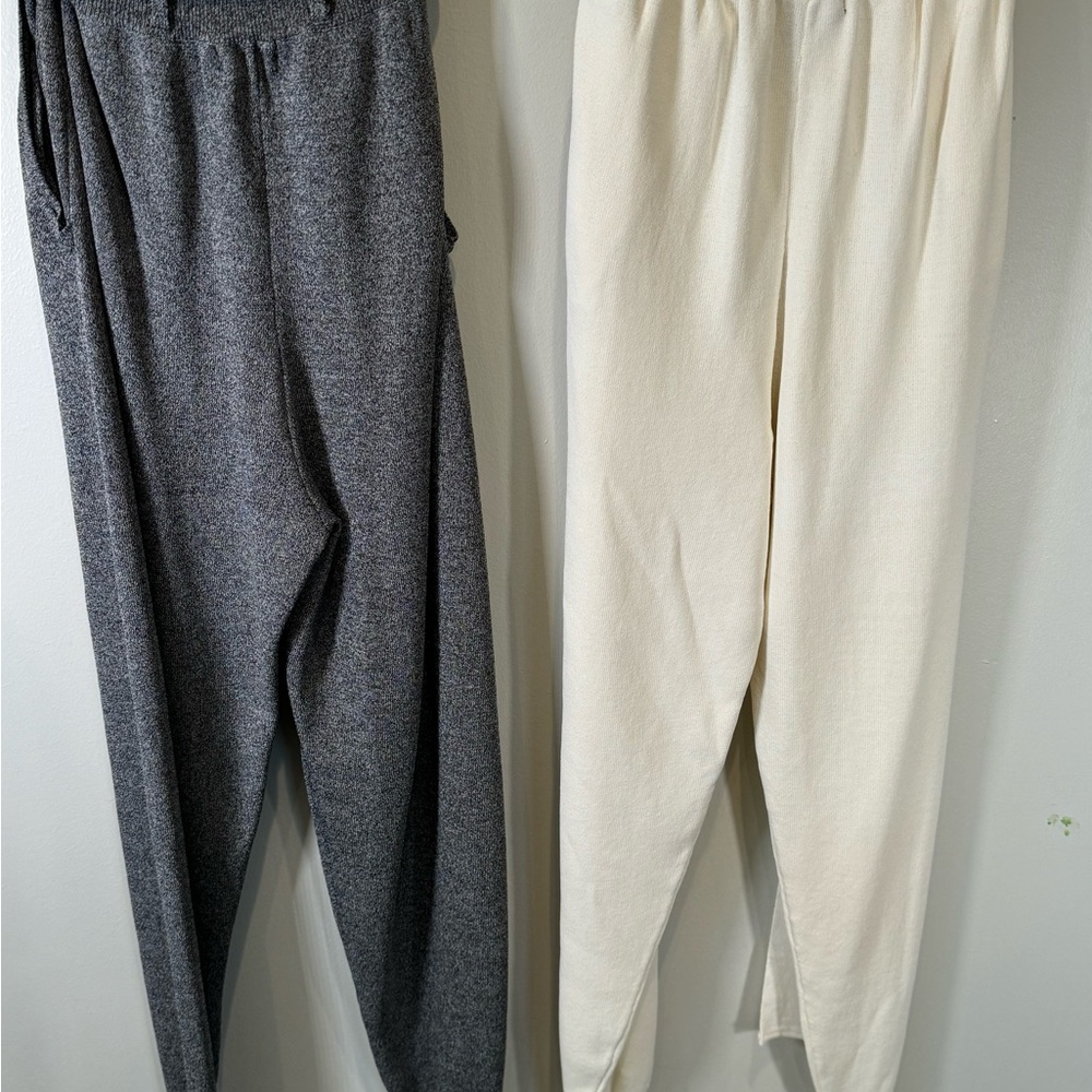 Size Small. JLUXLABEL Grey Joggers and Cream Joggers
